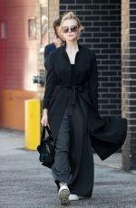 ELLE FANNING All in Black Out in New York 10/02/2017