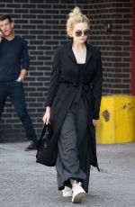 ELLE FANNING All in Black Out in New York 10/02/2017