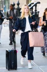 ELLE FANNING Arrives Back in New York 10/04/2017