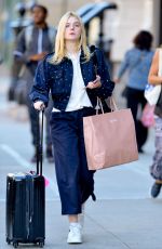 ELLE FANNING Arrives Back in New York 10/04/2017