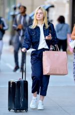 ELLE FANNING Arrives Back in New York 10/04/2017