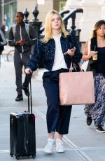 ELLE FANNING Arrives Back in New York 10/04/2017