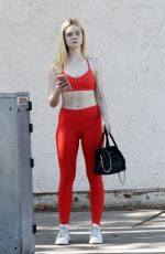 ELLE FANNING in Tights at a Gym in Studio City 10/28/2017