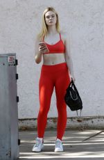ELLE FANNING in Tights at a Gym in Studio City 10/28/2017