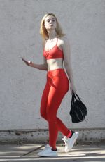 ELLE FANNING in Tights at a Gym in Studio City 10/28/2017