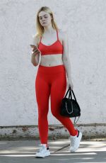 ELLE FANNING in Tights at a Gym in Studio City 10/28/2017
