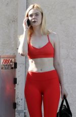 ELLE FANNING in Tights at a Gym in Studio City 10/28/2017