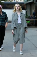 ELLE FANNING Leaves Set of Untitled Woody Allen Movie 10/19/2017