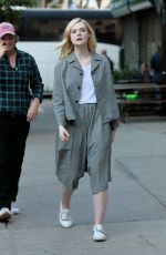 ELLE FANNING Leaves Set of Untitled Woody Allen Movie 10/19/2017