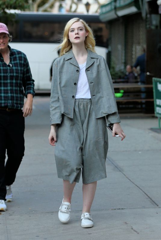 ELLE FANNING Leaves Set of Untitled Woody Allen Movie 10/19/2017