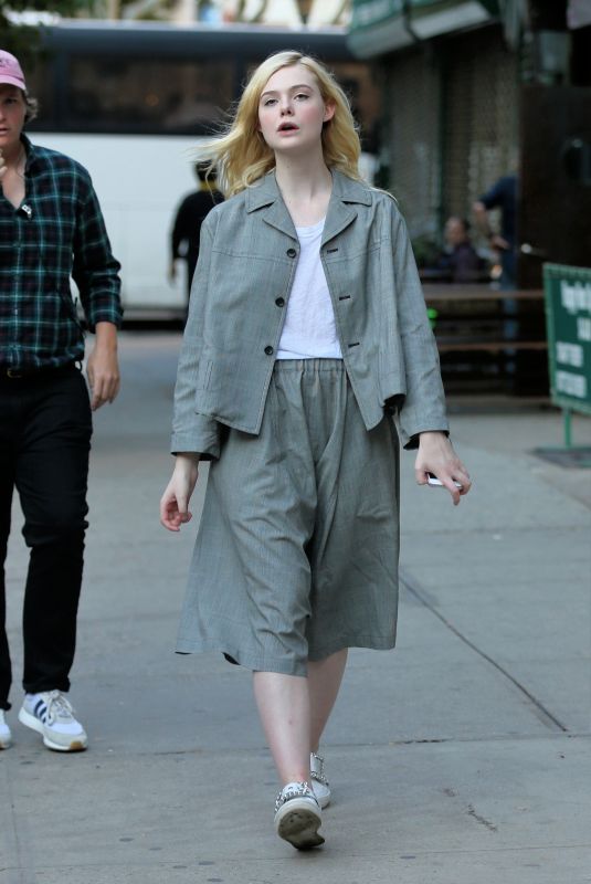 ELLE FANNING Leaves Woody Allen Untitled Amazon Project in New York 10/19/2017