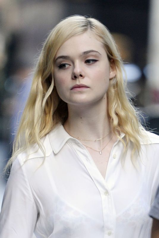 ELLE FANNING on the Set of Untitled Woody Allen Movie in New York 10/10/2017