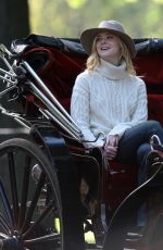 ELLE FANNING on the Set of Untitled Woody Allen Project in New York 10/12/2017