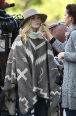 ELLE FANNING on the Set of Untitled Woody Allen Project in New York 10/12/2017