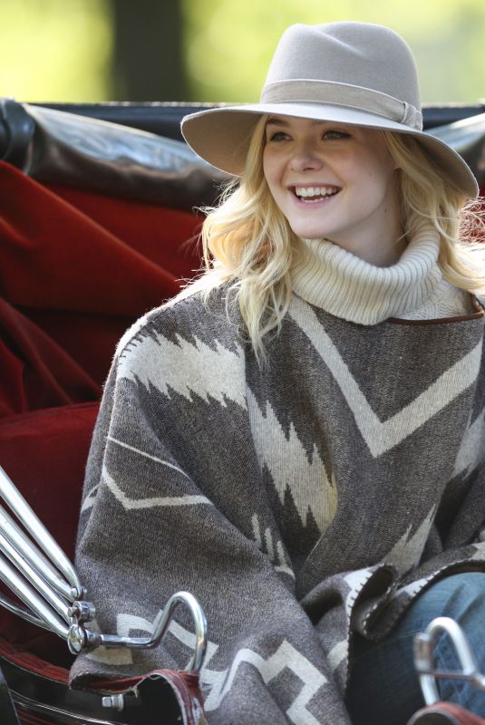 ELLE FANNING on the Set of Untitled Woody Allen Project in New York 10/12/2017