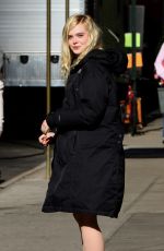 ELLE FANNING on the Set of Woody Allen Movie in New York 10/05/2017