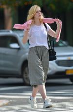 ELLE FANNING on the Set of Woody Allen