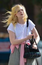 ELLE FANNING on the Set of Woody Allen