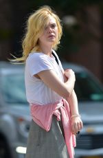 ELLE FANNING on the Set of Woody Allen