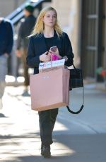 ELLE FANNING Out Shopping in New York 10/17/2017