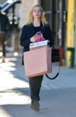 ELLE FANNING Out Shopping in New York 10/17/2017