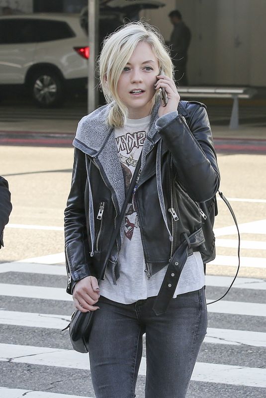 EMILY KINNEY at Los Angeles International Airport 10/28/2017