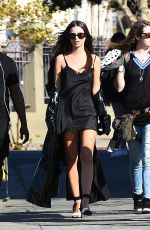 EMILY RATAJKOWSKI Heading to Her Trailer on the Set of a Movie in Los Angeles 10/25/2017