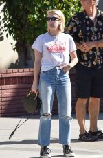 EMMA ROBERTS in Ripped Jeans Out in Los Angeles 01/17/2017