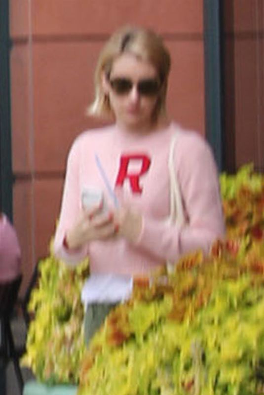 EMMA ROBERTS Leaves Anastasia Beverly Hills Cosmetics & Beauty in Beverly Hills 10/03/2017