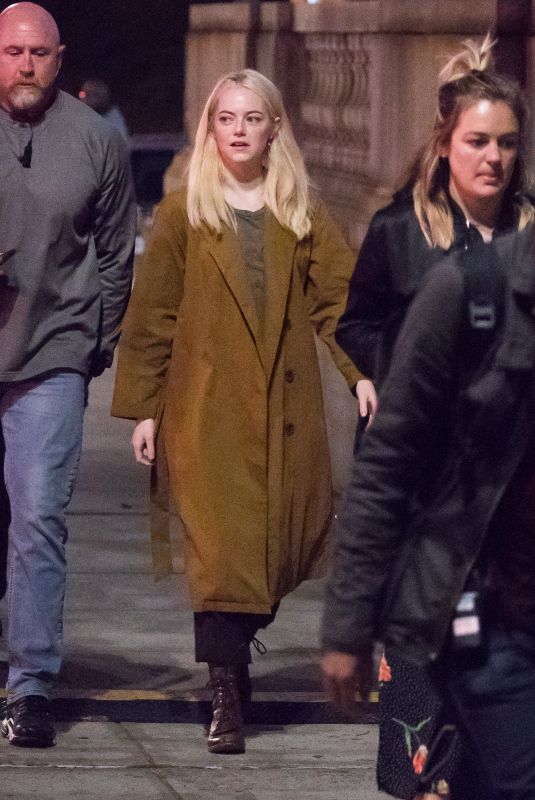 EMMA STONE on the Set of Maniac in New York 10/18/2017