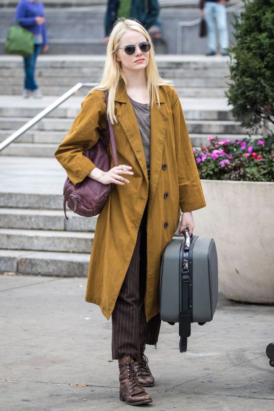 EMMA STONE on the Set of Maniac in New York 10/23/2017
