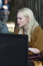 EMMA STONE on the Set of Maniac in Washington Square Park 10/20/2017