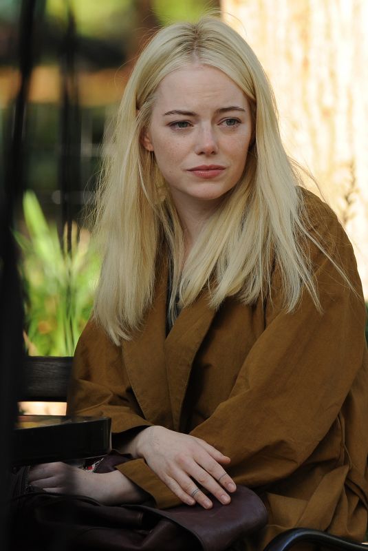 EMMA STONE on the Set of Maniac in Washington Square Park 10/20/2017
