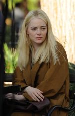 EMMA STONE on the Set of Maniac in Washington Square Park 10/20/2017