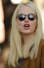 EMMA STONE on the Set of Maniac in Washington Square Park 10/20/2017