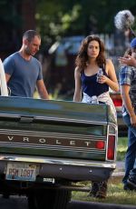 EMMY ROSSUM on the Set of Shameless in Chicago 10/17/2017