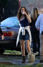 EMMY ROSSUM on the Set of Shameless in Chicago 10/17/2017