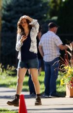 EMMY ROSSUM on the Set of Shameless in Chicago 10/17/2017