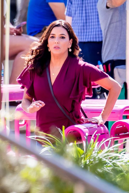 EVA LONGORIA on the Set of  Dog Days in Los Angeles 10/06/2017