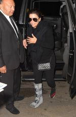 EVA LONGORIA with Support Boot on Her Broken Ankle at LAX Airport 10/26/2017