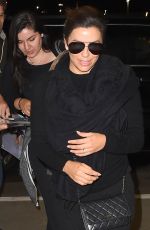 EVA LONGORIA with Support Boot on Her Broken Ankle at LAX Airport 10/26/2017