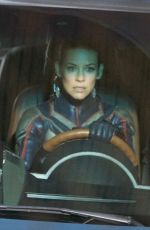 EVANGELINE LILLY and Michael Douglas on the Set of Ant-man and the Wasp in Atlanta 10/18/2017