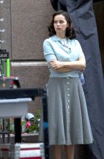 FELICITY JONES on the Set of On the Basis of Sex in Montreal 10/03/2017