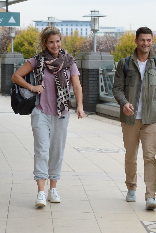 GEMMA ATKINSON and Aljaz Skorjanec Arrives at Dance Rehearsals in Manchester 10/19/2017