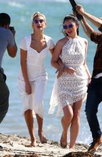 HAILEY BALDWIN in Swimsuit on the Set of a Photoshoot at Long Beach 10/13/2017