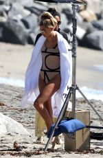 HAILEY BALDWIN in Swimsuit on the Set of a Photoshoot at Long Beach 10/13/2017