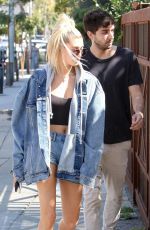 HAILEY BALDWIN Out for Lunch with a Friend in Melrose Place 10/10/2017