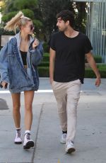 HAILEY BALDWIN Out for Lunch with a Friend in Melrose Place 10/10/2017