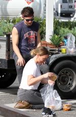 HILARY DUFF and Matthew Koma at Farmers Market in Studio City 10/29/2017