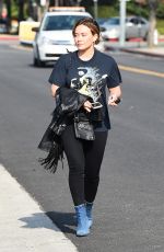 HILARY DUFF Leaves a Salon in Los Angeles 10/19/2017